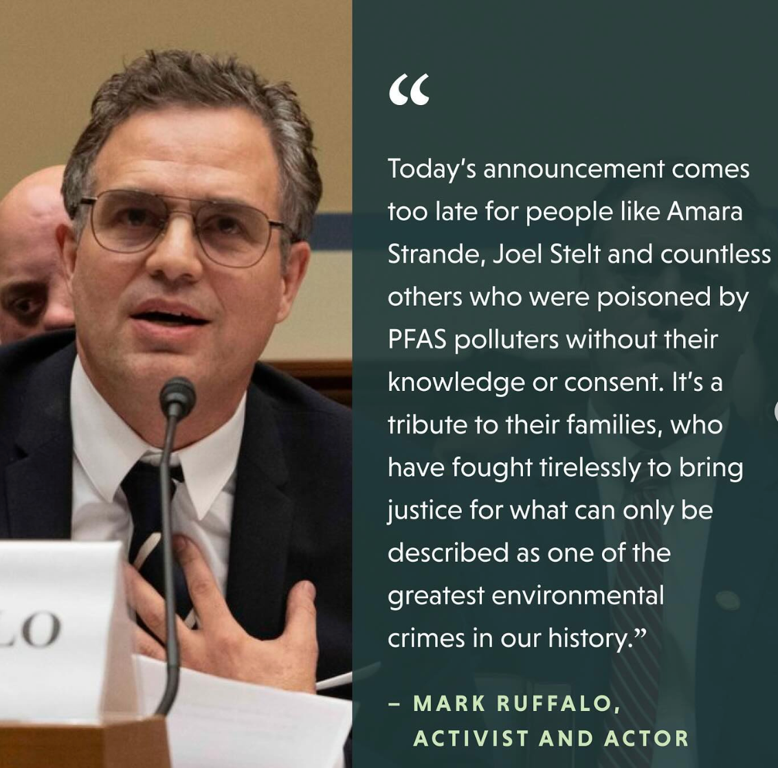 Mark Ruffalo on the ‘evil’ company that poisoned every person on the ...