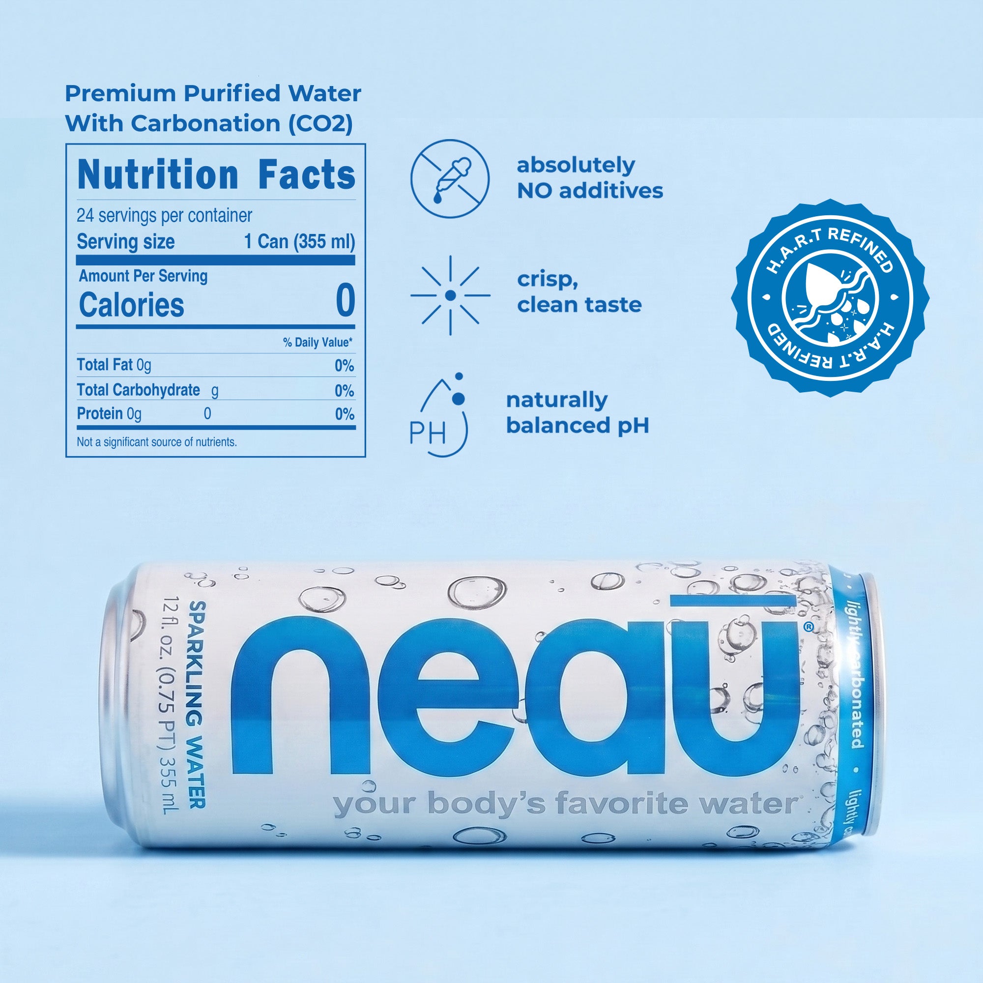 neaū Sparkling Water – 12 oz Aluminum Cans (24 Pack)