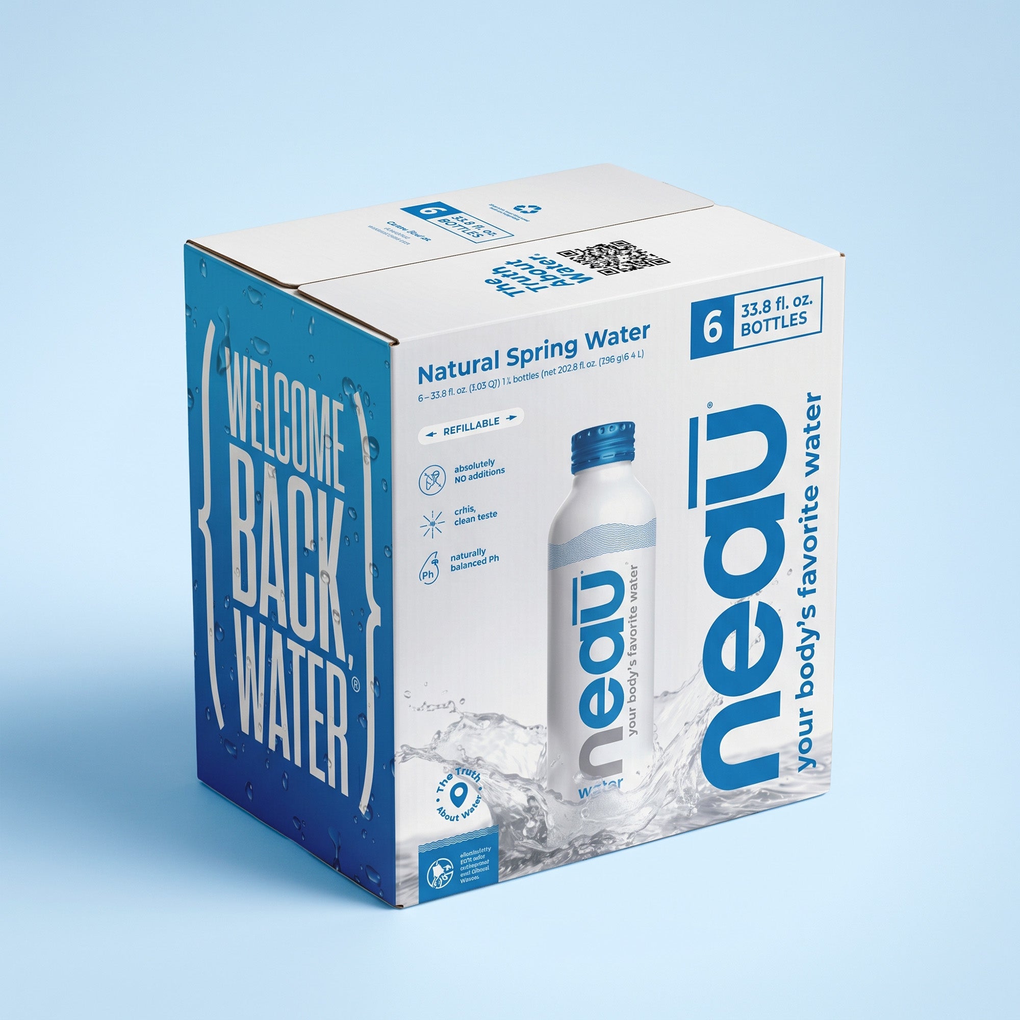 neaū Water – 1L Aluminum Bottles (6 Pack)