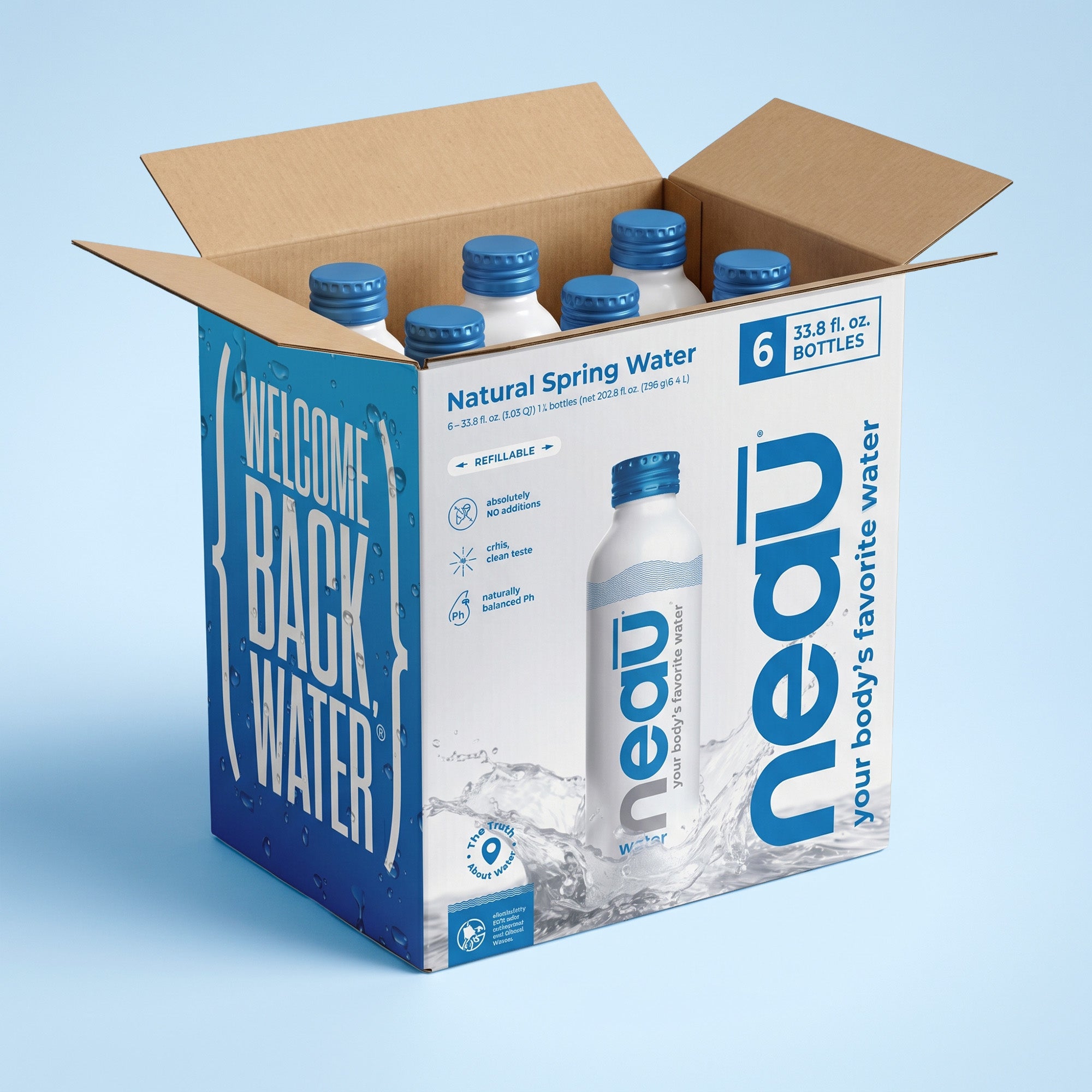 neaū Water – 1L Aluminum Bottles (6 Pack)